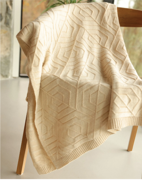 French Deco Knit Throw - 100% Cashmere