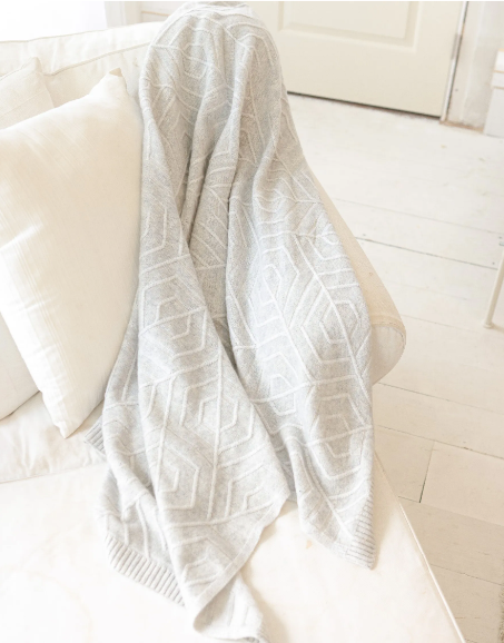 French Deco Knit Throw - 100% Cashmere