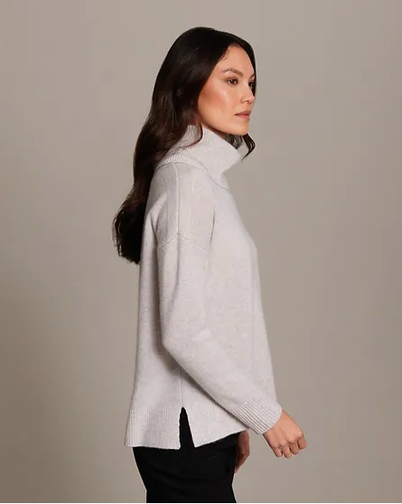 Back Zip Turtleneck Sweater