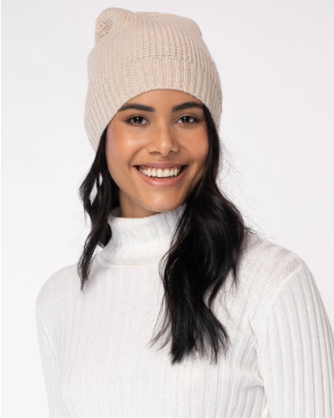 Cashmere Plush Waffle Stitch Beanie
