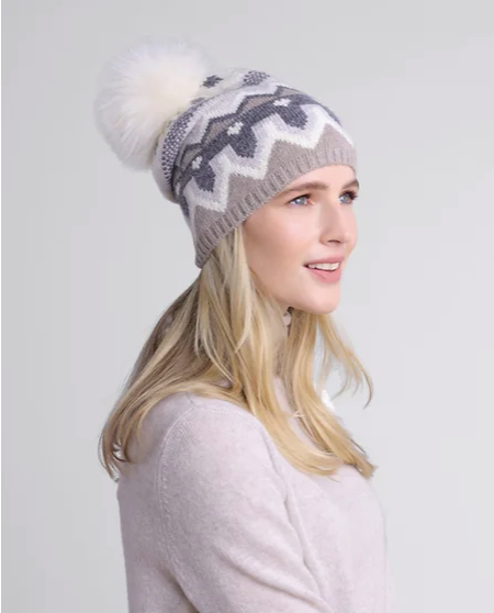 Hollie Fair Isle Fox Pom Pom Hat And Fingerless Glove Set