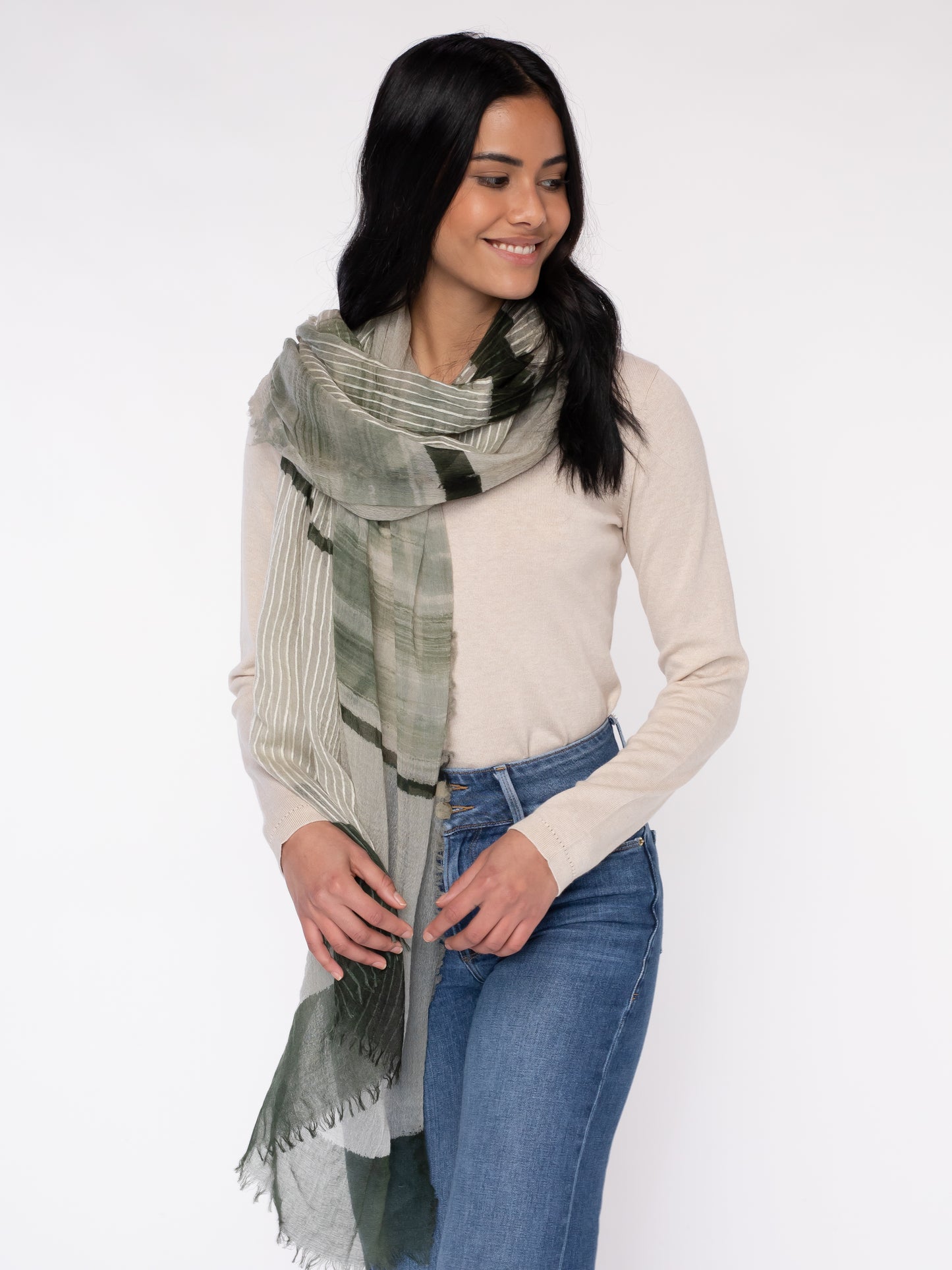 Merino silk scarf