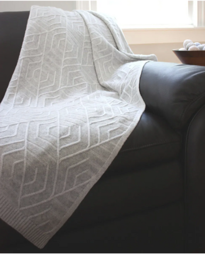 French Deco Knit Throw - 100% Cashmere
