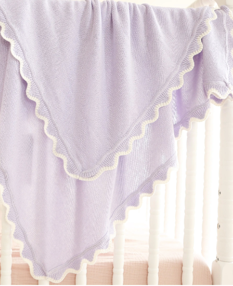 Cotton Cashmere Finley Scallop Baby Blanket